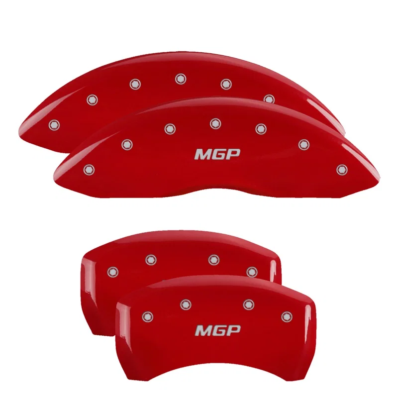 11221SMGPRD – MGP CALIPER Caliper Cover, Set Of 4 MGP Logo Powder Coated Red Aluminum